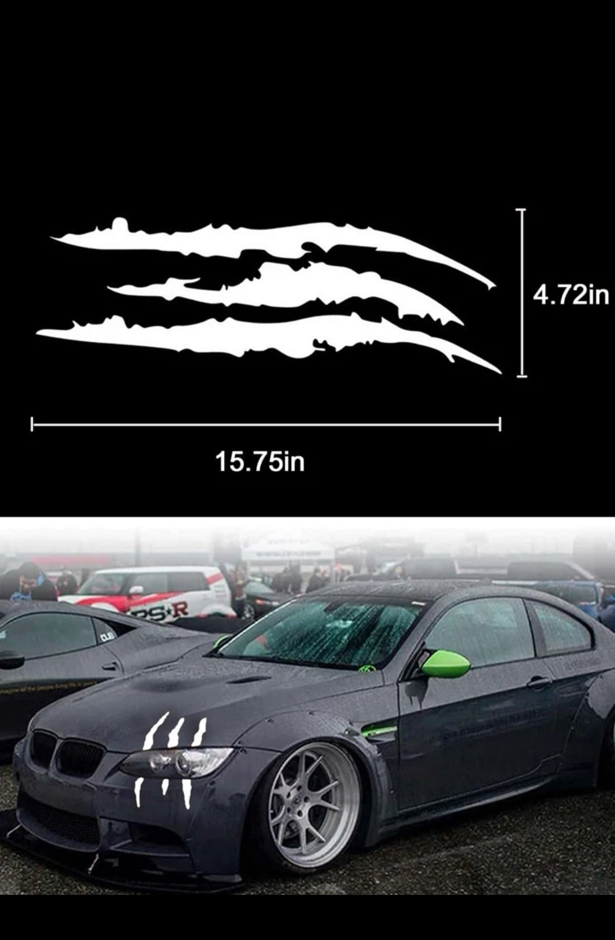 1pc Scratch Pattern PVC Car Sticker (imported).