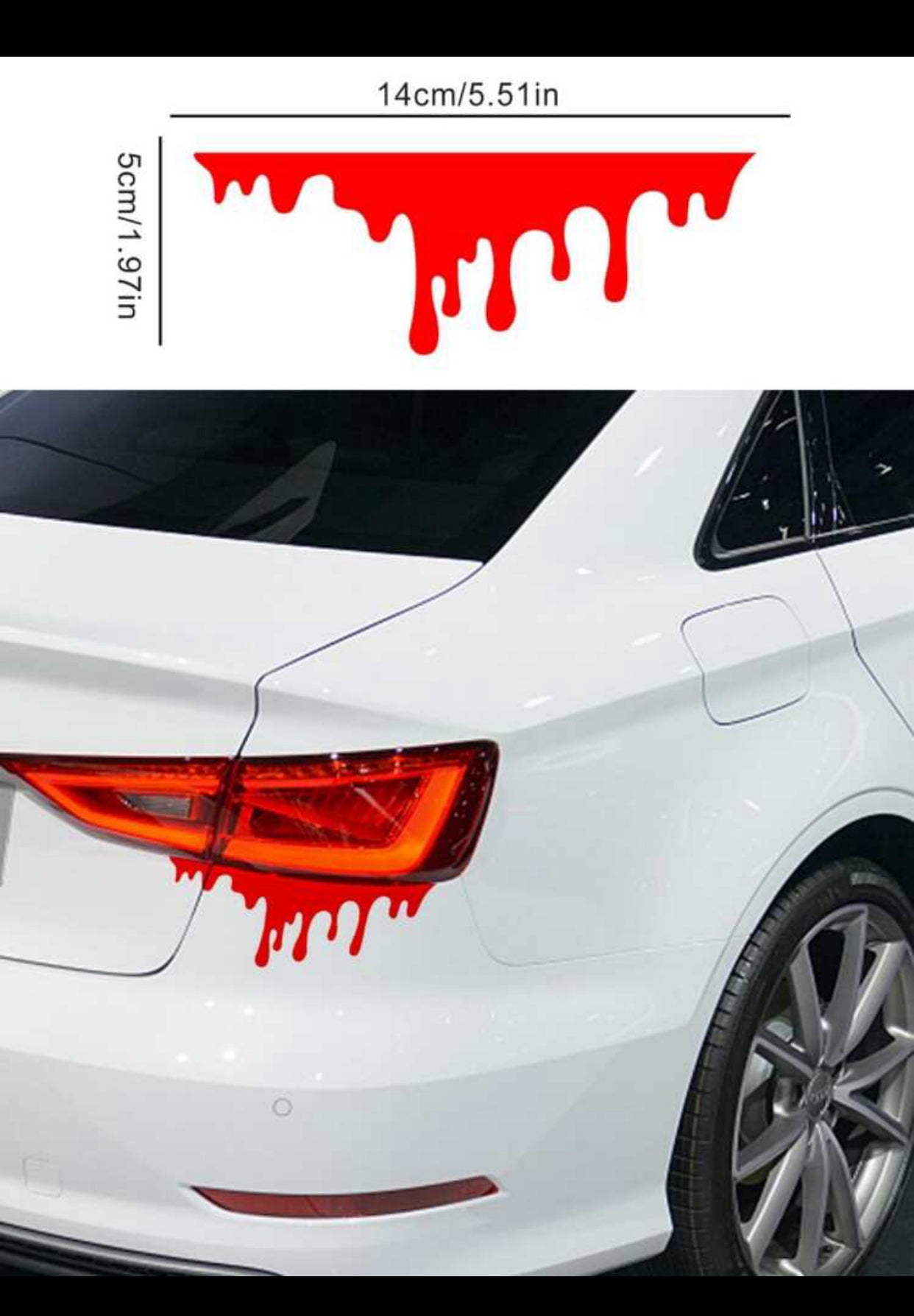 2pcs/pack car sticker Blood - red dripping Style , Waterproof and anti collision (imported)