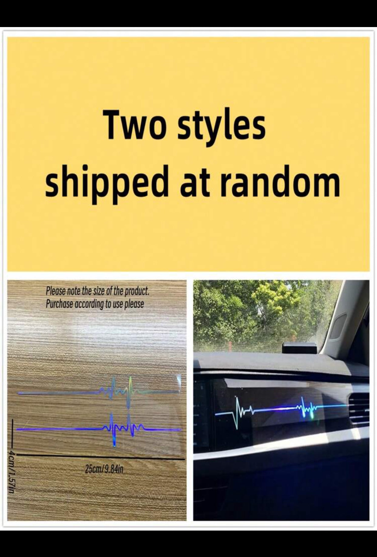 2pcs Heartbeat Pattern Car Sticker (imported).