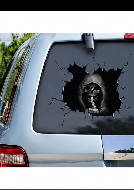 1pc skeleton pattern 3D design car sticker (imported)