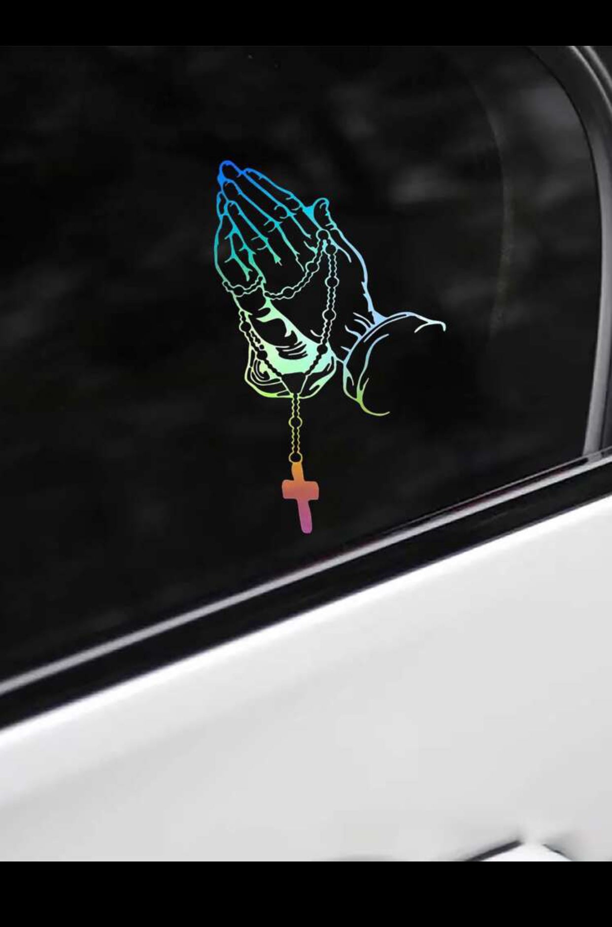 1pc 3D Colourful/Crossed  Fingers Car Exterrior Sticker, Creative Personality Decal for All Car Models (imported).