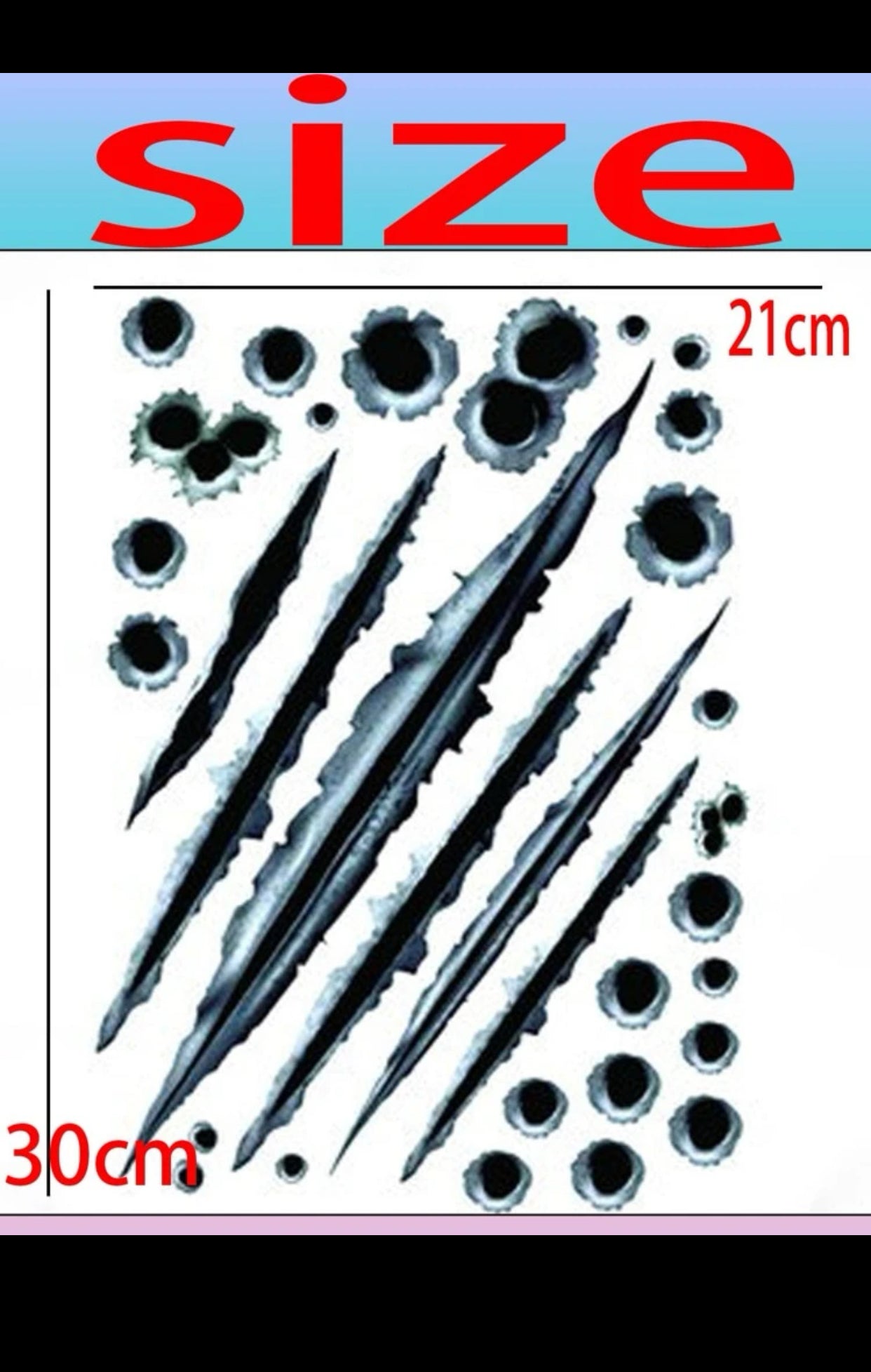 1Pc Gray and Black Simulation Bullet Hole & Crack Car Sticker (imported).