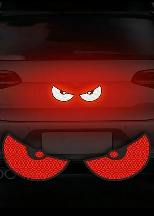 2pcs/Set Reflective Car Stickers, Improves your Vehicles Visibility And Safety With Devil Eye Stickers! ( imported).