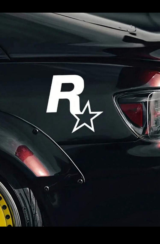 1pc Glossy R-Star Decal -Waterproof Easy to apply, Create Custom Vehicle Appearance (imported).