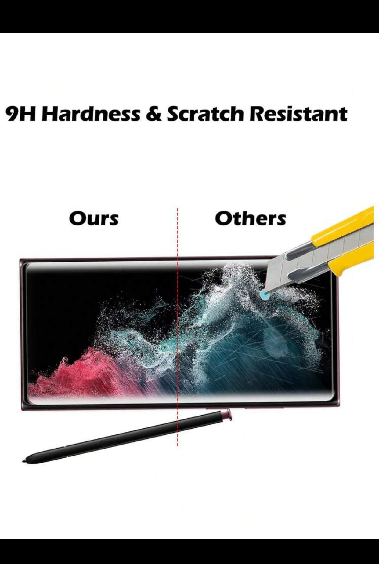 1pc Anti-Drop & Anti-Scratch Full Cover Tempted Glass Screen Protector For Curved Display Mobile Phones, Easy Installation and Bubble Free (imported).
