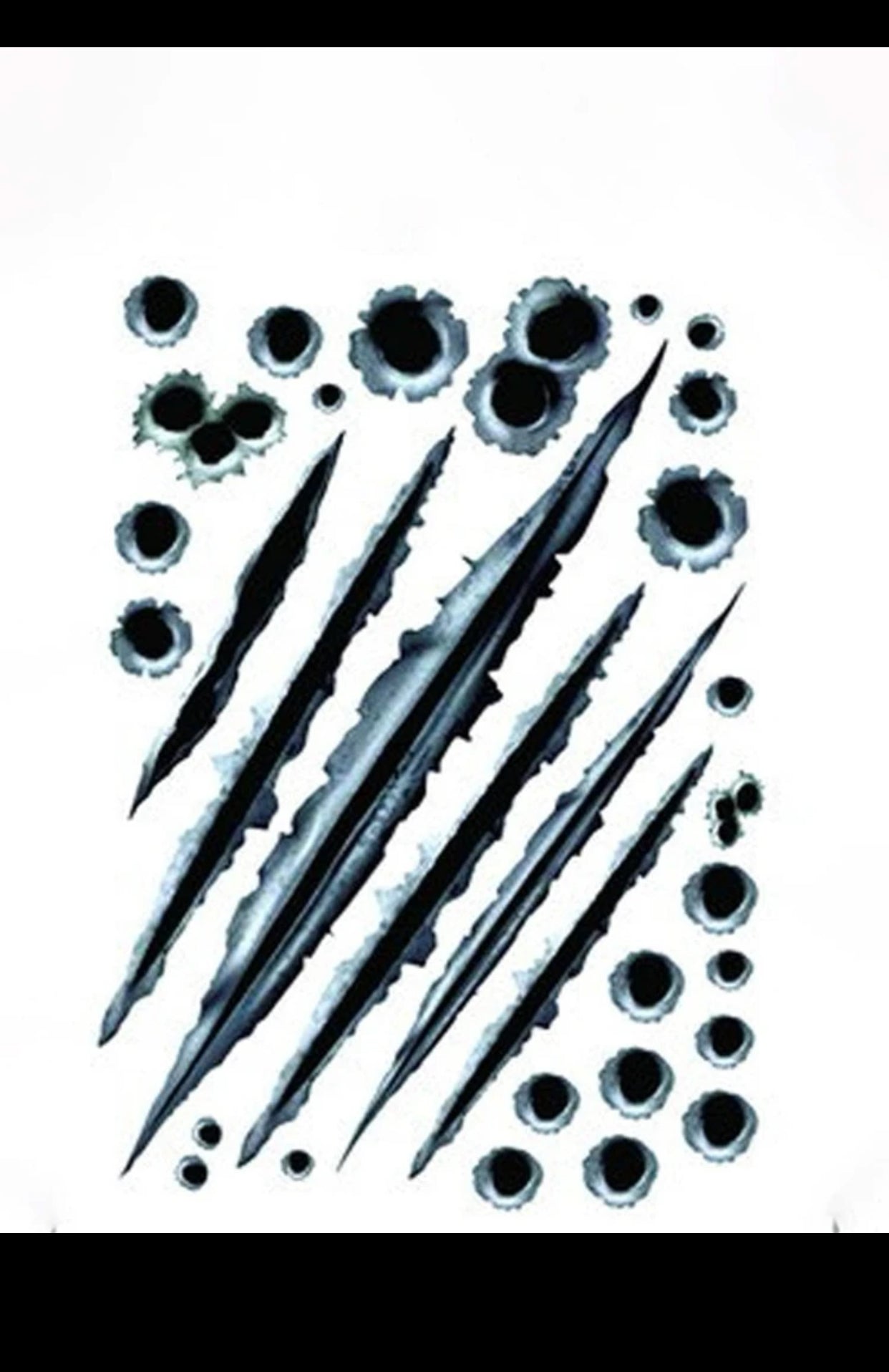 1Pc Gray and Black Simulation Bullet Hole & Crack Car Sticker (imported).