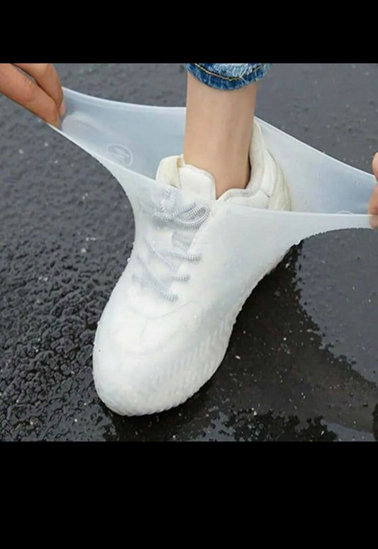 1Pair/reusable Waterproof Silicone Outdoor Rain Boot Covers