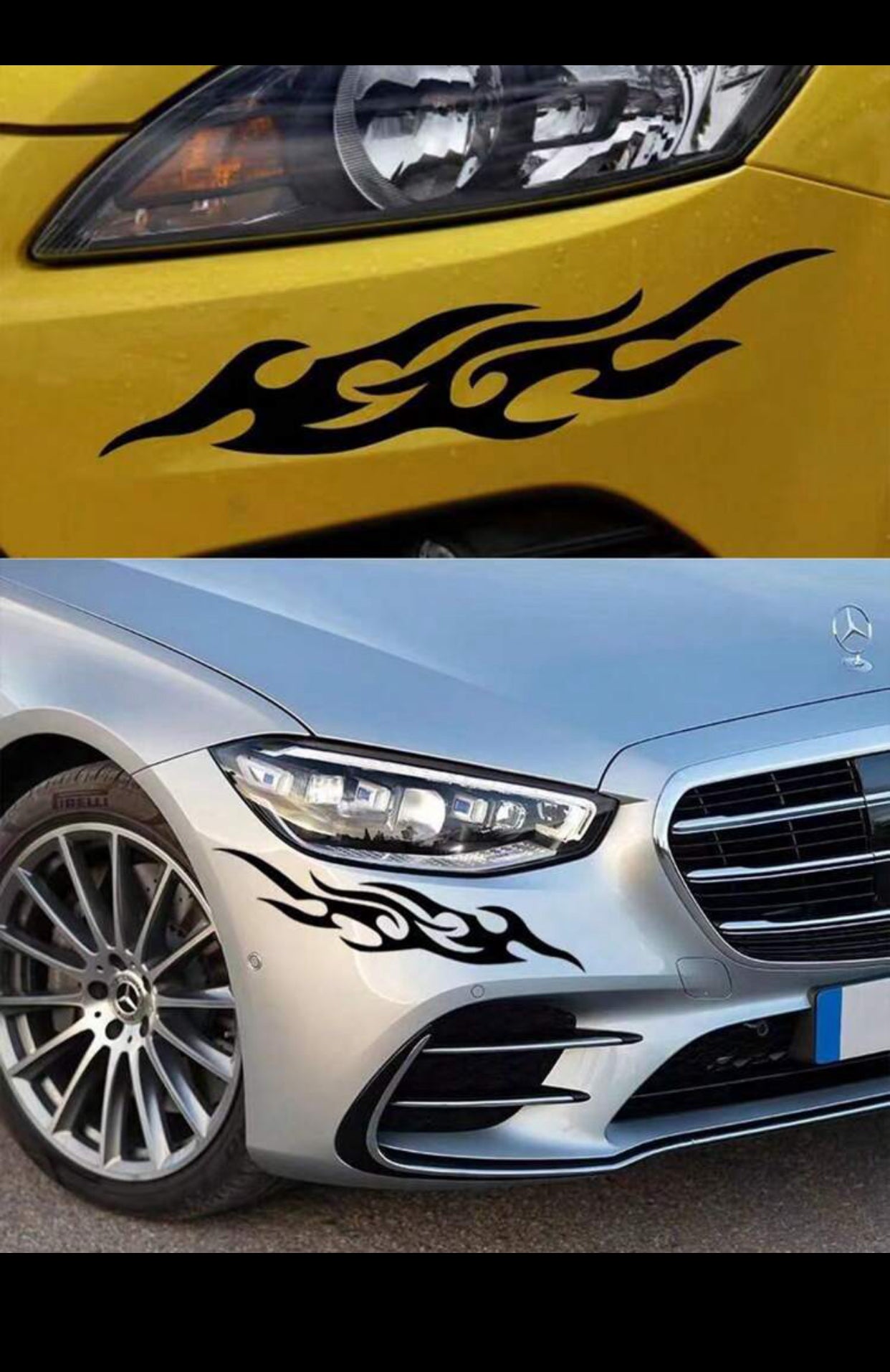 Car Body Review Mirror Sticker, Black Colour Personality Car Sticker Scratch Sticker Car decorative 3D Sticker, Electric, Vehicle/Motorcycle Sticker (imported).