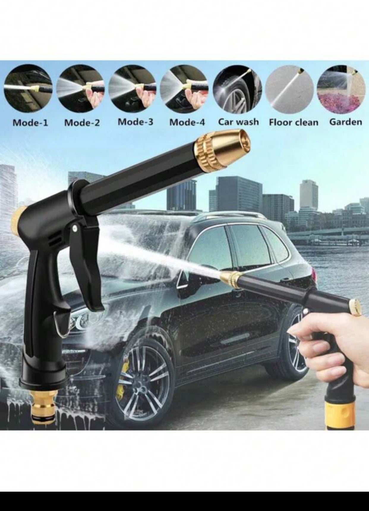 High Pressure Water Gun Car Washing Floor Cleaning Lawn Courtyard Garden Washing water nozzle sprinkle (imported).