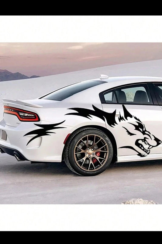 2Pcs Wolf Totem Car Waterproof Decal Sticker (One left and One Right) (Imported).