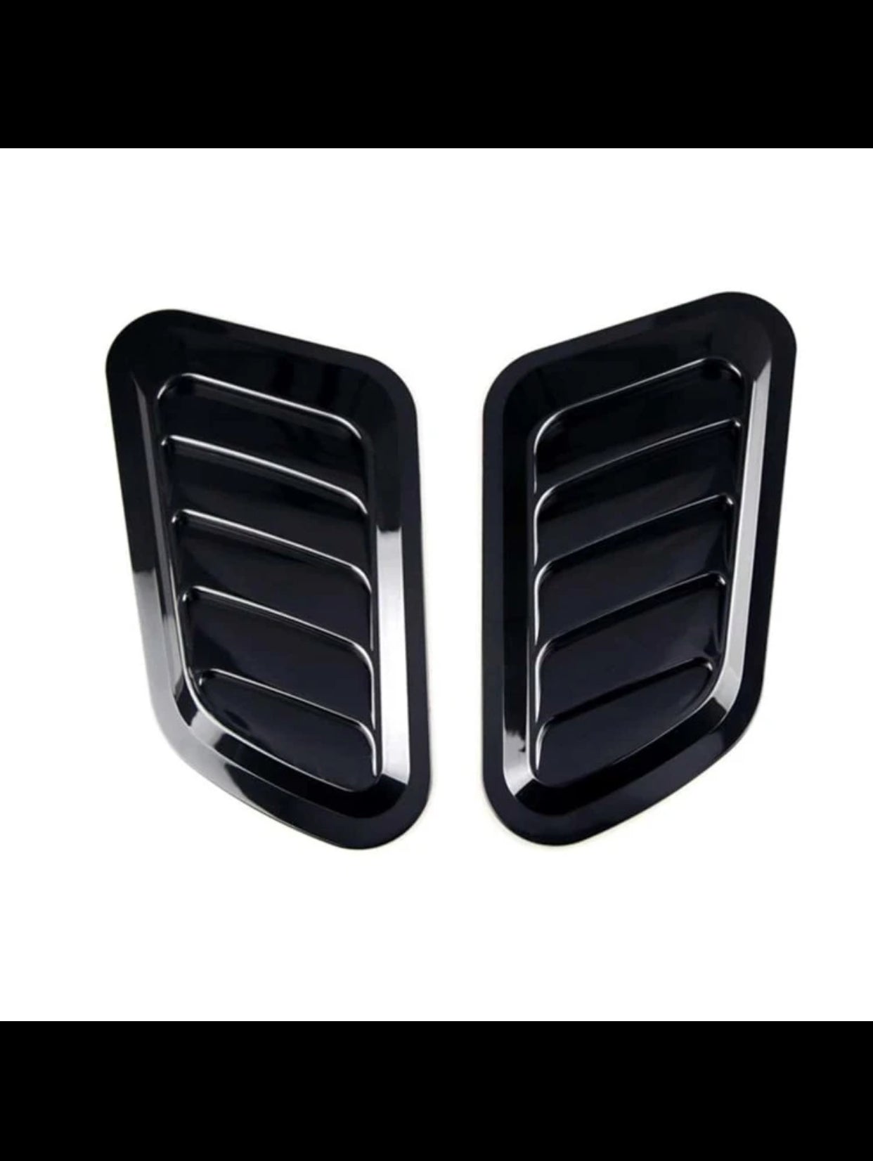 2pcs Glossy Black Universal Carbon Fibre Car Decorative Cell Air Flow Intake Hood Scope Bonnet vemt Colour Stickers Decorative Stylish (imported).
