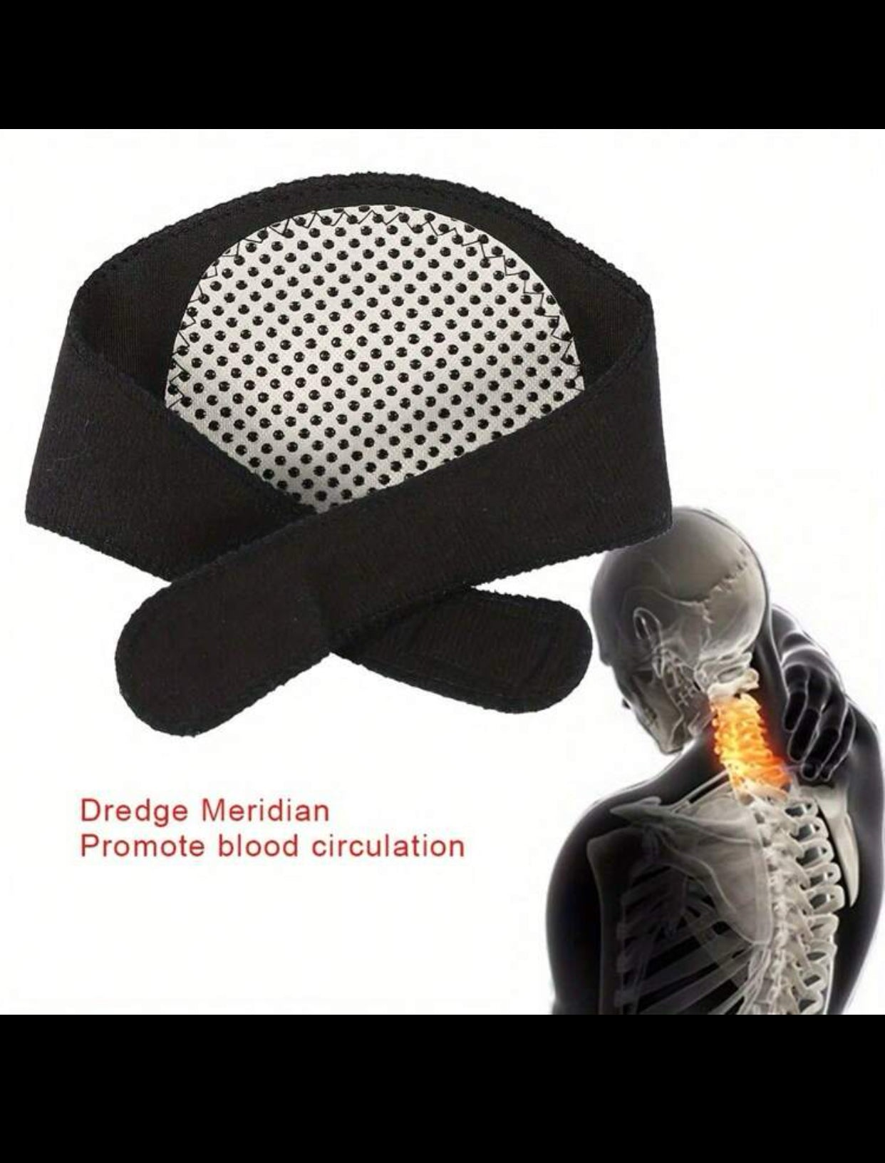 1pc Self- heating Tourmaline neck Pad - Theraputic Home Heat Wrap, Warming Neck Brace, Fatigue Relief Comfortable Support and Muscle Relxation - Polyester Neck & Cervical Pillow with Warming Features For Home and Office Use (imported).