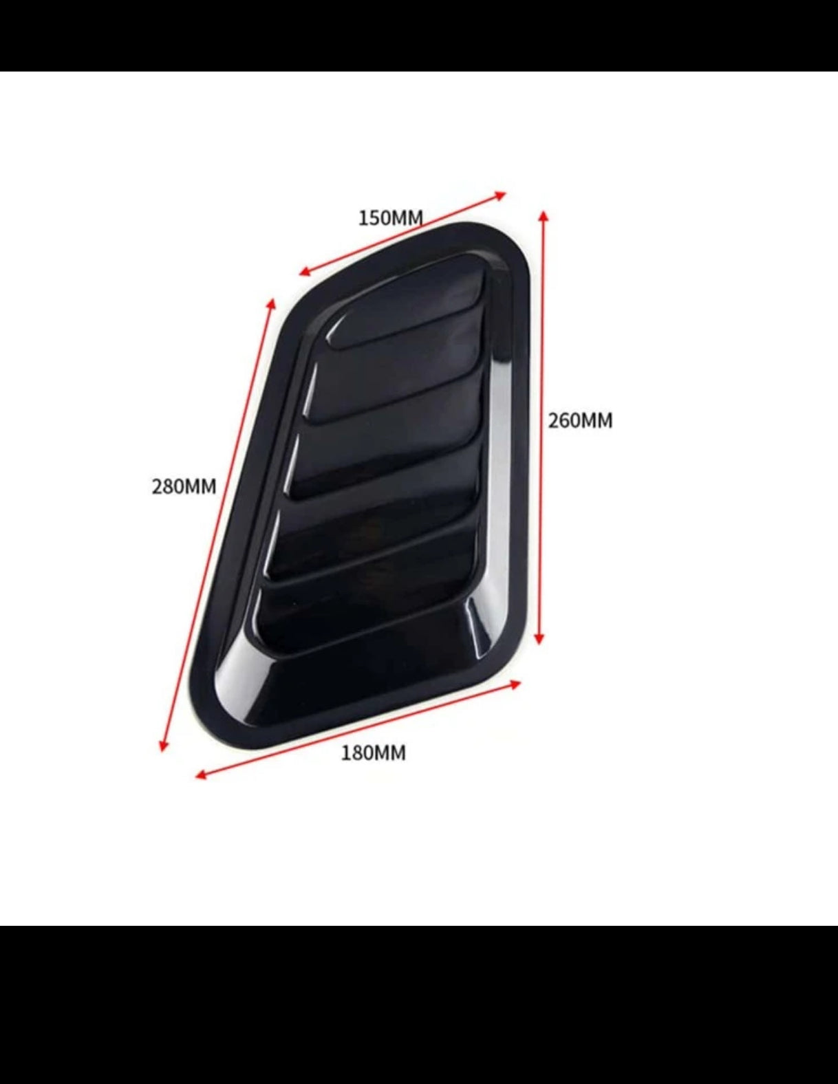 2pcs Glossy Black Universal Carbon Fibre Car Decorative Cell Air Flow Intake Hood Scope Bonnet vemt Colour Stickers Decorative Stylish (imported).