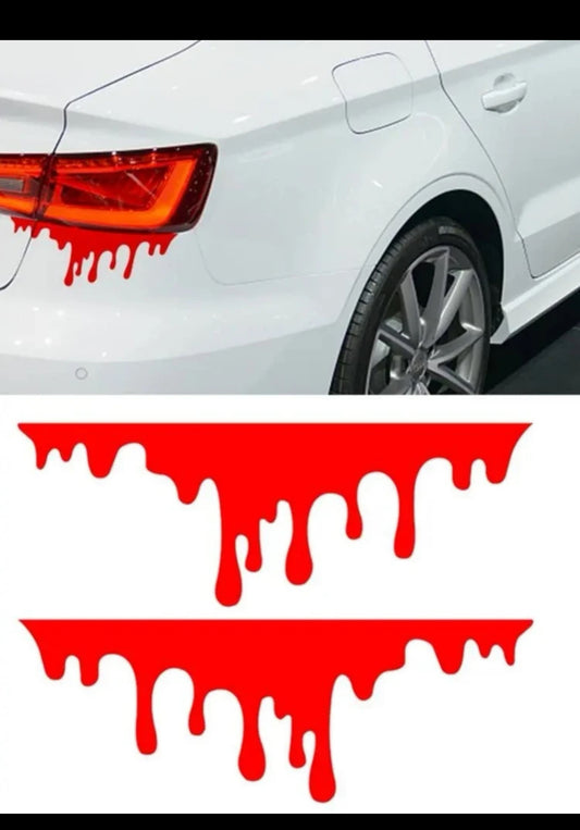 2pcs/pack car sticker Blood - red dripping Style , Waterproof and anti collision (imported)