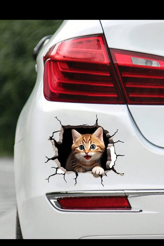 1pc 3D Cartoon Leopard Cat waterproof