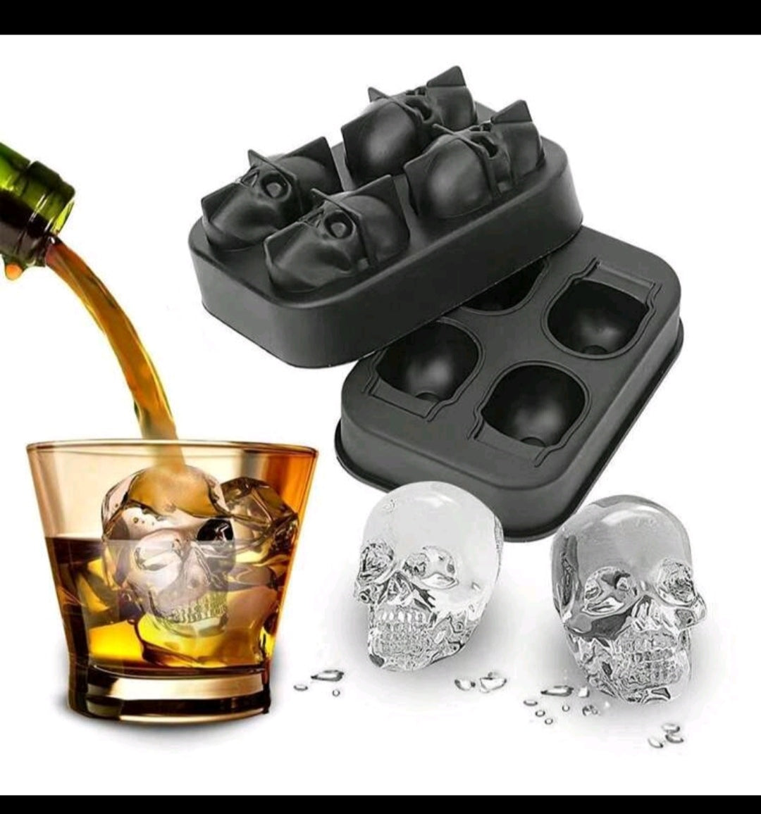 1pc Skeleton Skull Shape Ice Cube Tray,